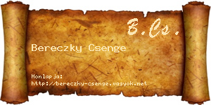 Bereczky Csenge névjegykártya